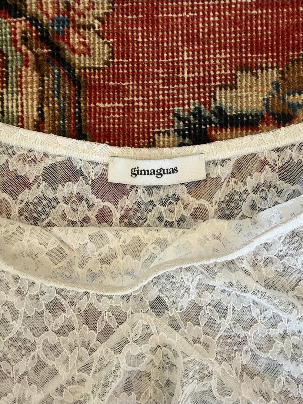 Gimaguas White Floral Lace Chemise skirt